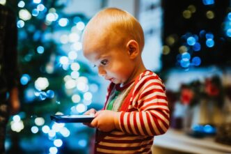child with phone