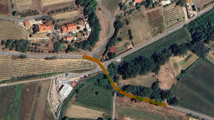 tribanska cesta Vanganel vir google zemljevid