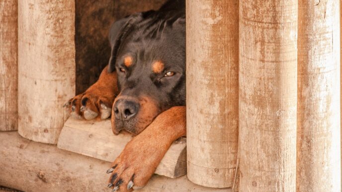 dog in doghouse